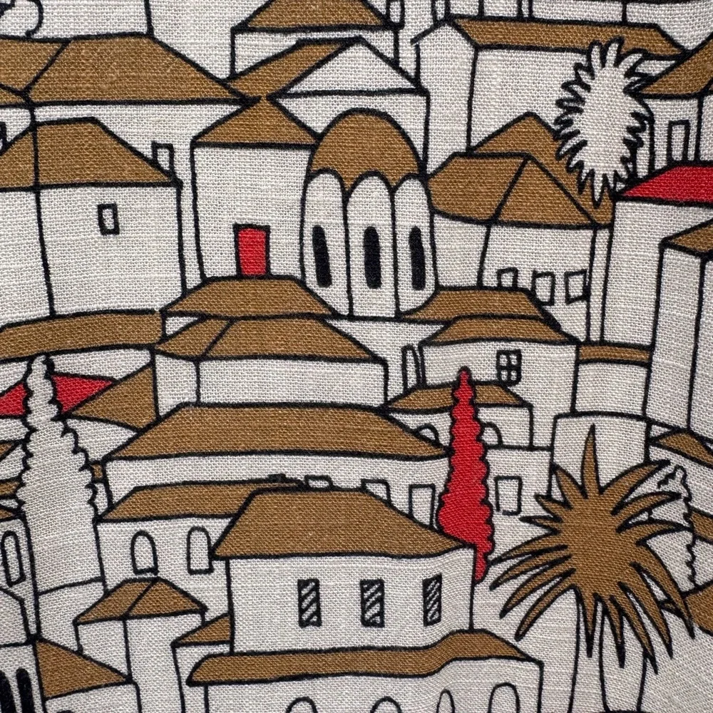 Anthropologie Porridge Short-Sleeve Crew-Neck Linen Printed Mini Dress - Picture 4 of 7